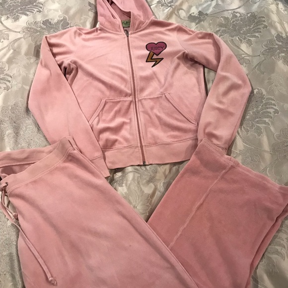 light pink velour tracksuit